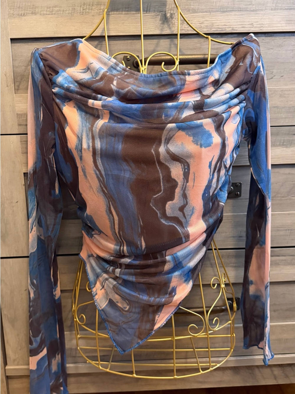 NWT PrettyGarden Asymmetrical Off Shoulder Drape Top